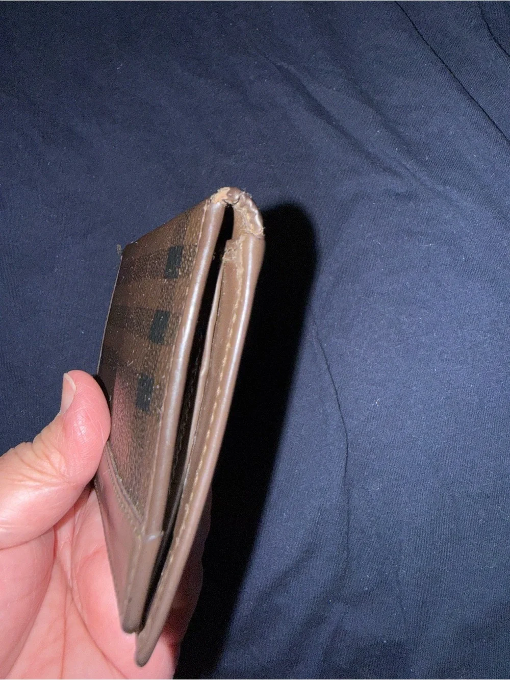 Burberry Dark Brown Leather Fold Wallet